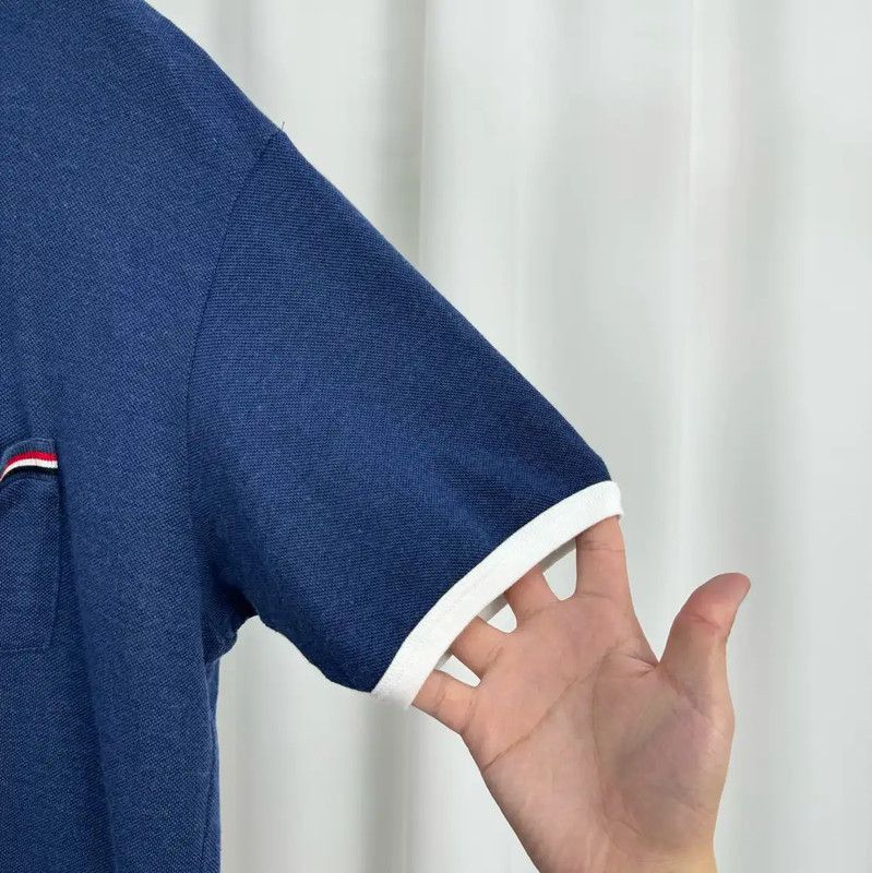 Thom Browne Thom Browne Summer Blue Striped Logo Polo 0089 Size US M / EU 48-50 / 2 - 4 Thumbnail