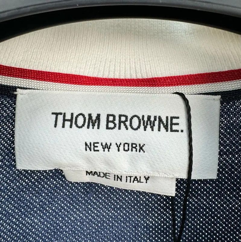 Thom Browne Thom Browne Summer Blue Striped Logo Polo 0089 Size US M / EU 48-50 / 2 - 6 Thumbnail
