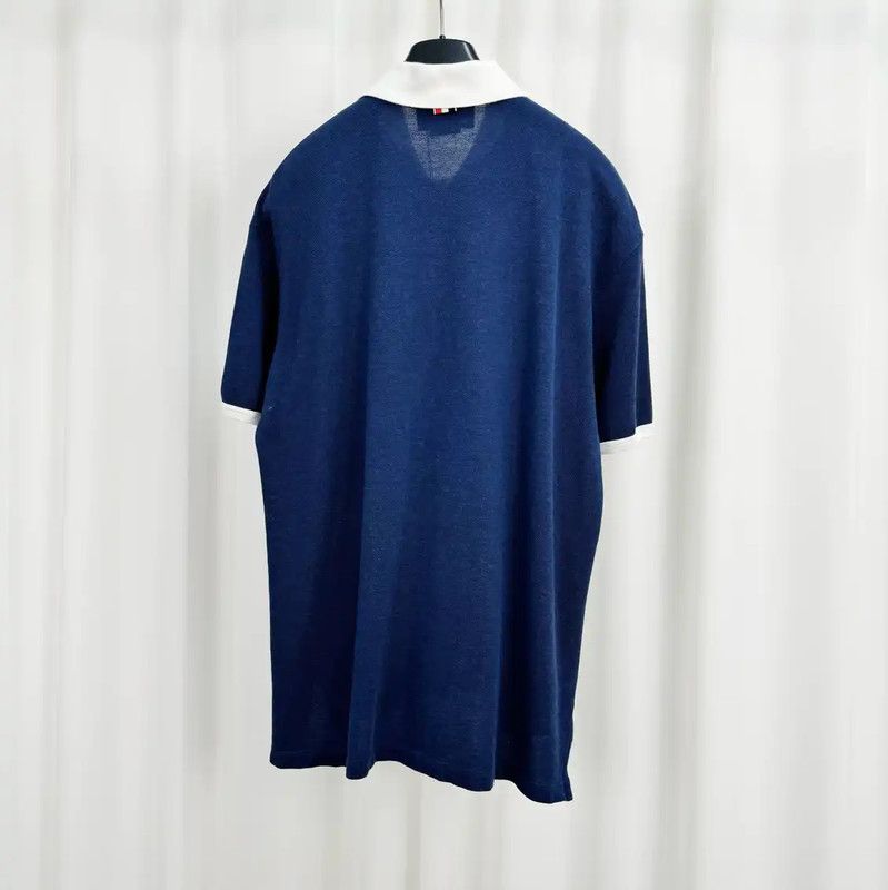 Thom Browne Thom Browne Summer Blue Striped Logo Polo 0089 Size US M / EU 48-50 / 2 - 2 Thumbnail