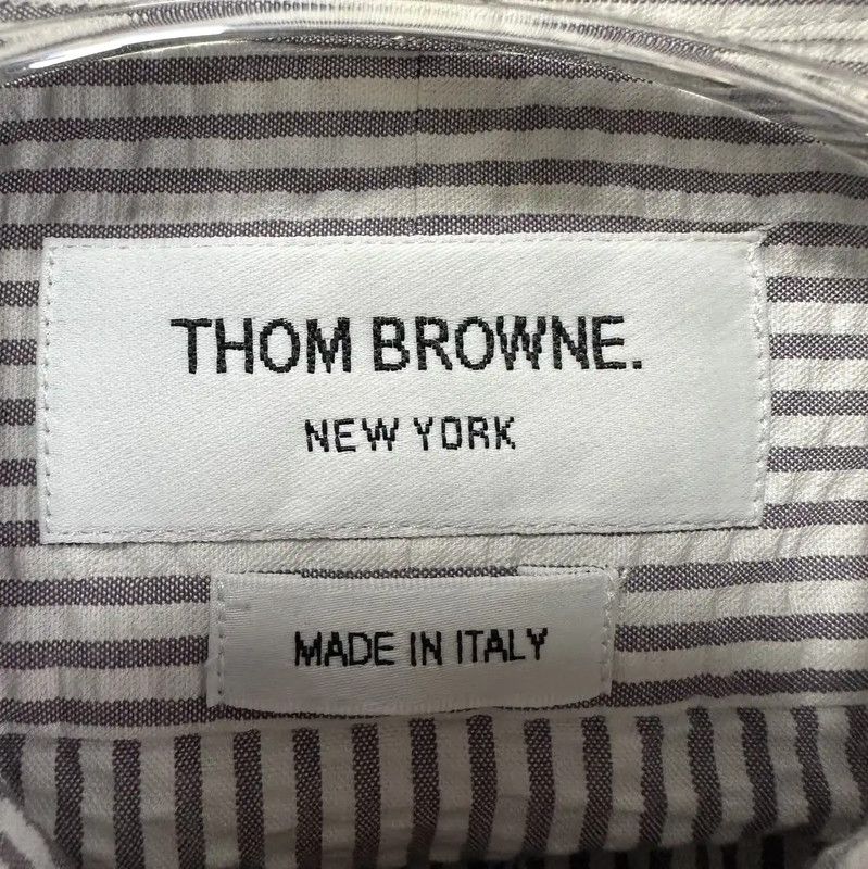 Thom Browne Thom Browne Gray-White Check Long Sleeve Shirt 0089 Size US S / EU 44-46 / 1 - 6 Thumbnail