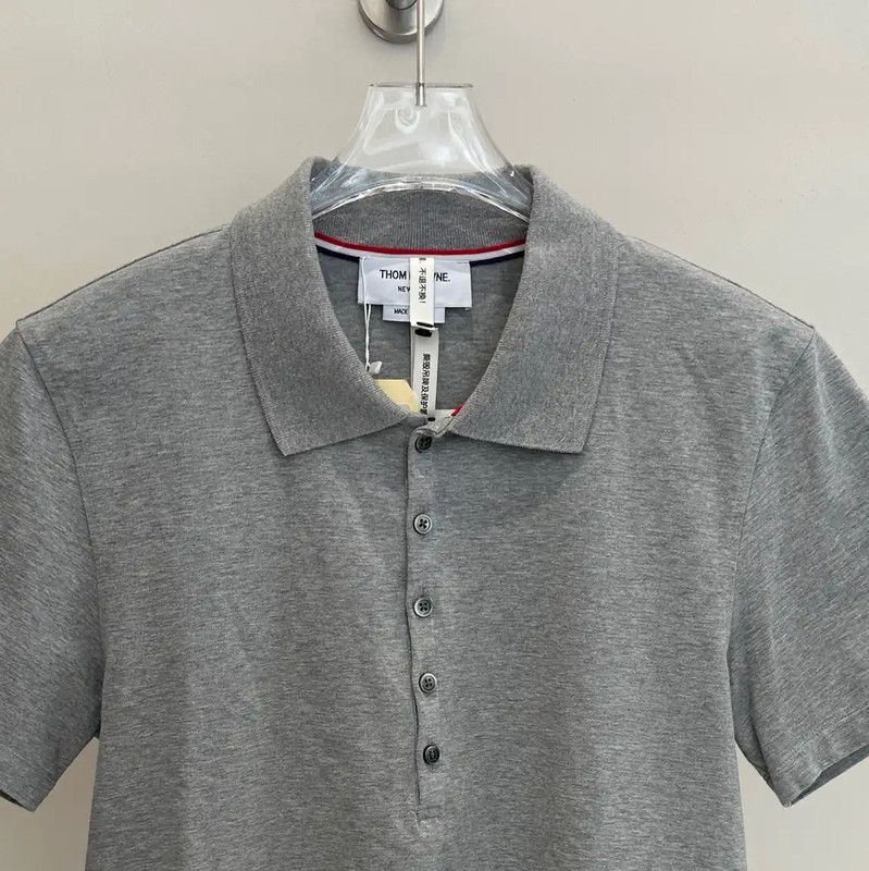 Thom Browne Thom Browne Men's Gray Short Sleeve Polo 0089 Size US S / EU 44-46 / 1 - 2 Thumbnail