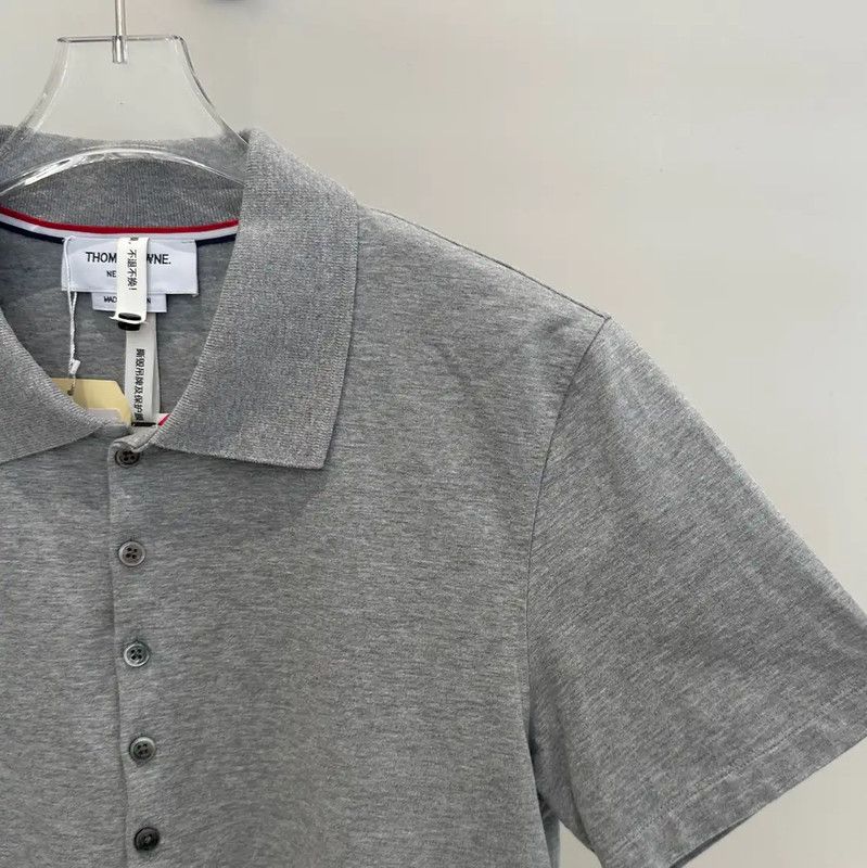 Thom Browne Thom Browne Men's Gray Short Sleeve Polo 0089 Size US S / EU 44-46 / 1 - 4 Thumbnail