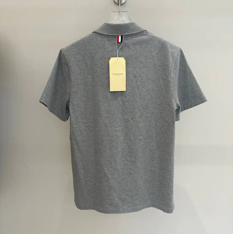 Thom Browne Thom Browne Men's Gray Short Sleeve Polo 0089 Size US S / EU 44-46 / 1 - 5 Thumbnail