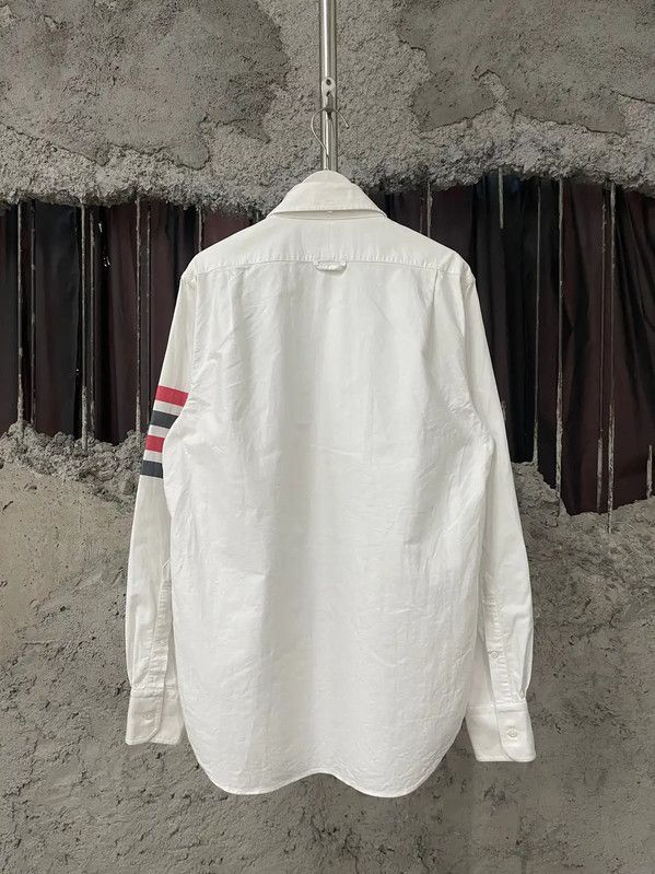 Thom Browne Thom Browne White Long Sleeve Shirt for Men 0089 Size US M / EU 48-50 / 2 - 2 Thumbnail