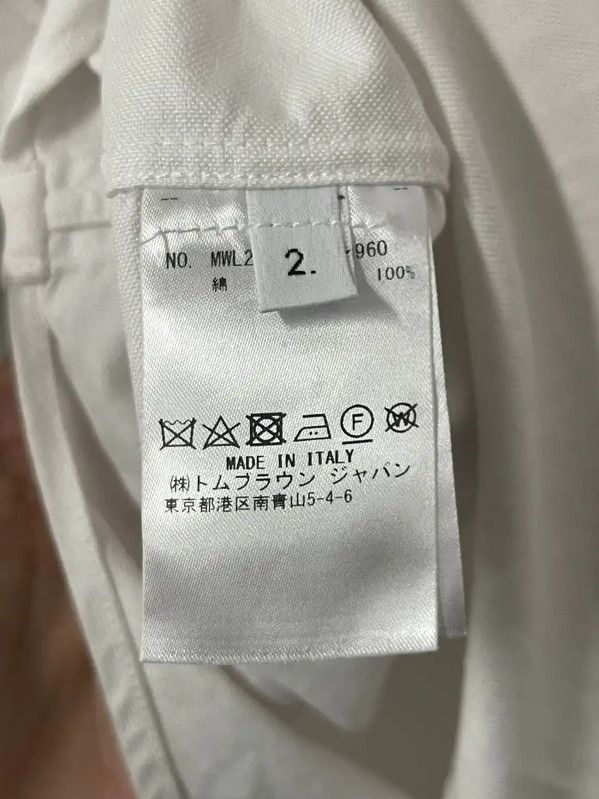 Thom Browne Thom Browne White Long Sleeve Shirt for Men 0089 Size US M / EU 48-50 / 2 - 8 Thumbnail