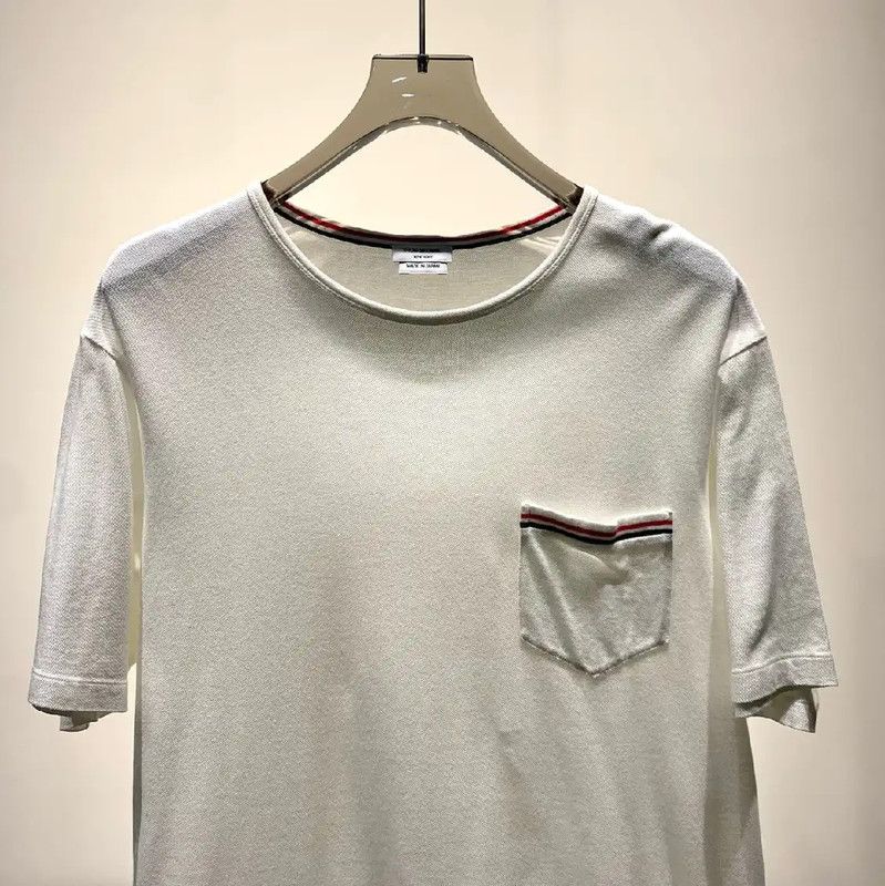 Thom Browne Thom Browne White Cotton Men's T-Shirt 0089 Size US M / EU 48-50 / 2 - 3 Thumbnail