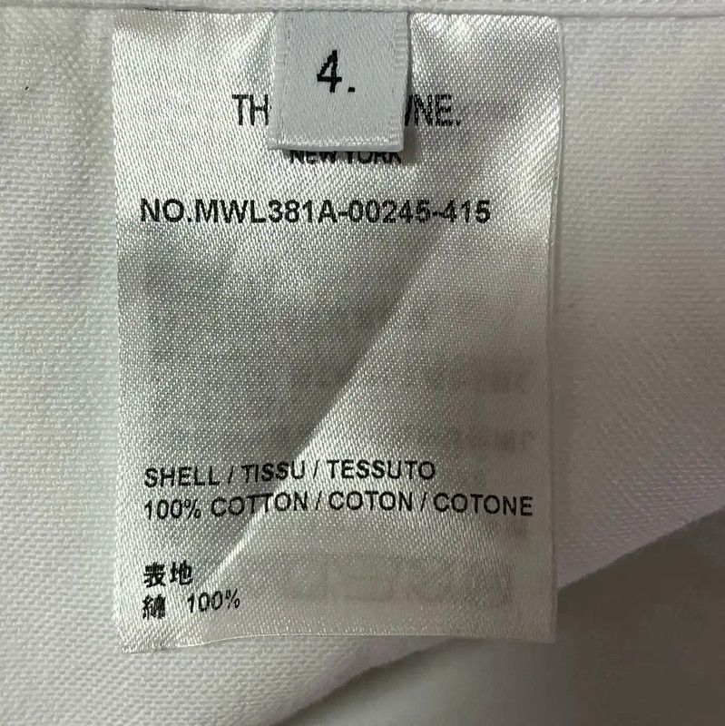 Thom Browne Thom Browne White Cotton Long Sleeve Shirt 0089 Size US XXL / EU 58 / 5 - 6 Thumbnail