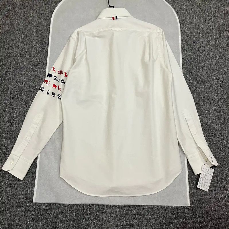 Thom Browne Thom Browne White Cotton Long Sleeve Shirt 0089 Size US M / EU 48-50 / 2 - 2 Thumbnail