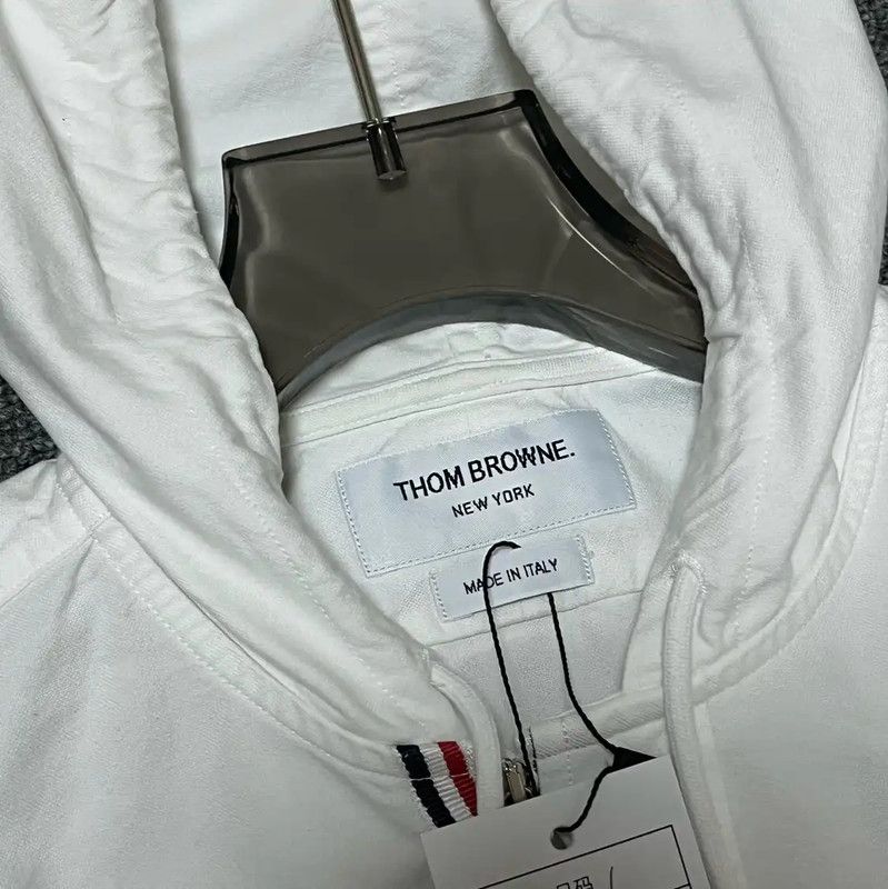Thom Browne Thom Browne Men's White Hoodie Button-Up Shirt 0089 Size US M / EU 48-50 / 2 - 4 Thumbnail
