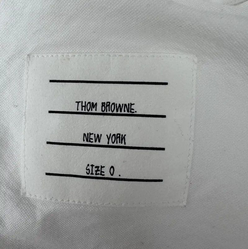 Thom Browne Thom Browne Cotton White Shirt with Gray Patches 0089 Size US M / EU 48-50 / 2 - 7 Thumbnail