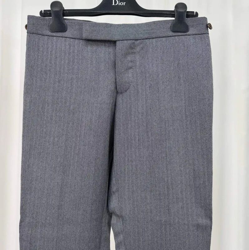 Thom Browne Thom Browne Men's Gray Wool Striped Pants 0089 Size US 28 / EU 44 - 3 Thumbnail