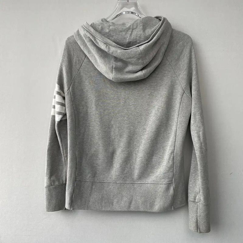 Thom Browne Thom Browne Gray Zip-Up Hoodie for Men 0089 Size US M / EU 48-50 / 2 - 2 Thumbnail