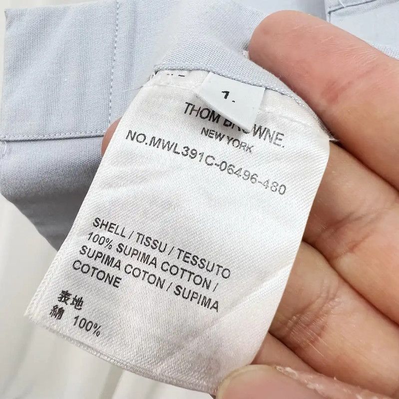 Thom Browne Thom Browne Light Blue Logo Long Sleeve Shirt 0089 Size US S / EU 44-46 / 1 - 6 Thumbnail
