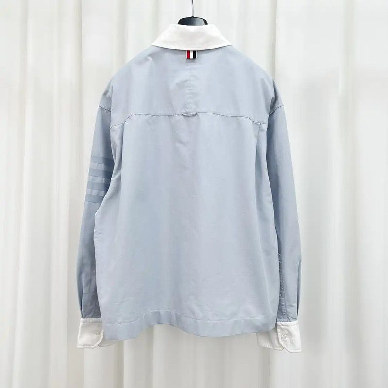 Thom Browne Thom Browne Light Blue Logo Long Sleeve Shirt 0089 Size US S / EU 44-46 / 1 - 2 Thumbnail