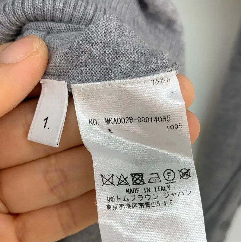 Thom Browne Thom Browne Gray Long Sleeve Pullover Sweater 0089 Size US L / EU 52-54 / 3 - 5 Thumbnail