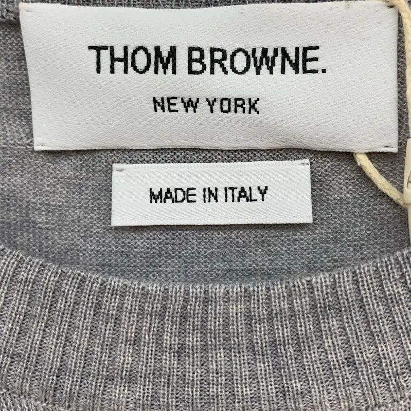 Thom Browne Thom Browne Gray Long Sleeve Pullover Sweater 0089 Size US L / EU 52-54 / 3 - 4 Thumbnail