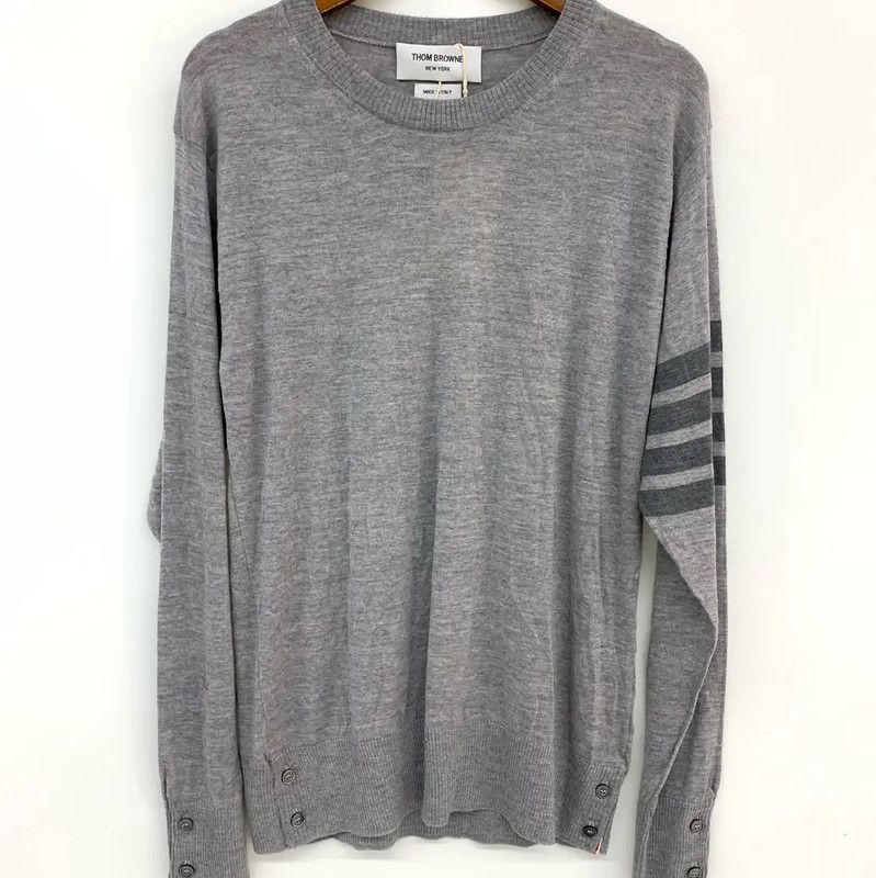 Thom Browne Thom Browne Gray Long Sleeve Pullover Sweater 0089 Size US L / EU 52-54 / 3 - 2 Thumbnail