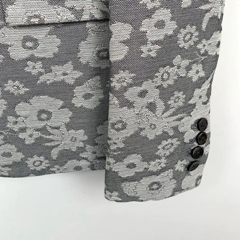 Thom Browne Thom Browne Gray Floral Stitched Blazer 0089 Size US S / EU 44-46 / 1 - 4 Thumbnail