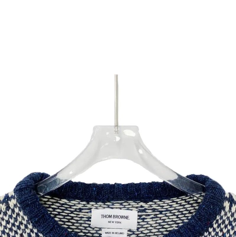 Thom Browne Thom Browne Navy Wool Men's Sweater 0089 Size US S / EU 44-46 / 1 - 3 Thumbnail