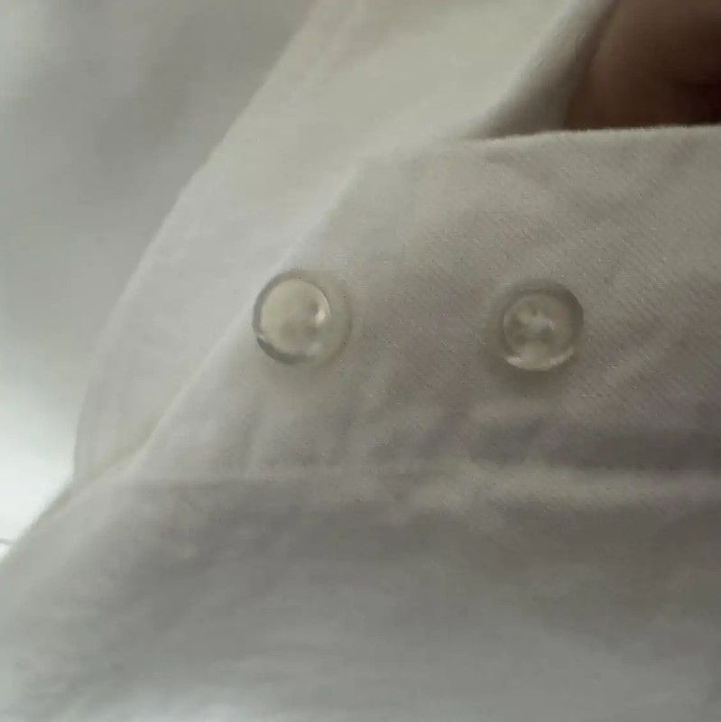 Thom Browne Thom Browne White Cotton Embroidered Logo Shirt 0089 Size US S / EU 44-46 / 1 - 4 Thumbnail