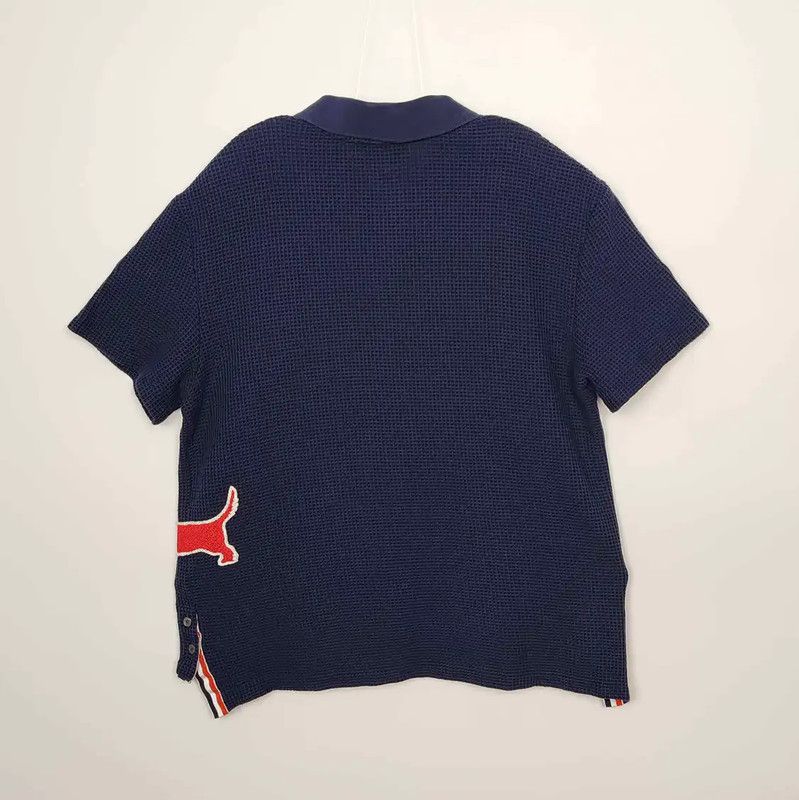 Thom Browne Thom Browne Navy Cotton Men's Polo Shirt 0089 Size US M / EU 48-50 / 2 - 2 Thumbnail
