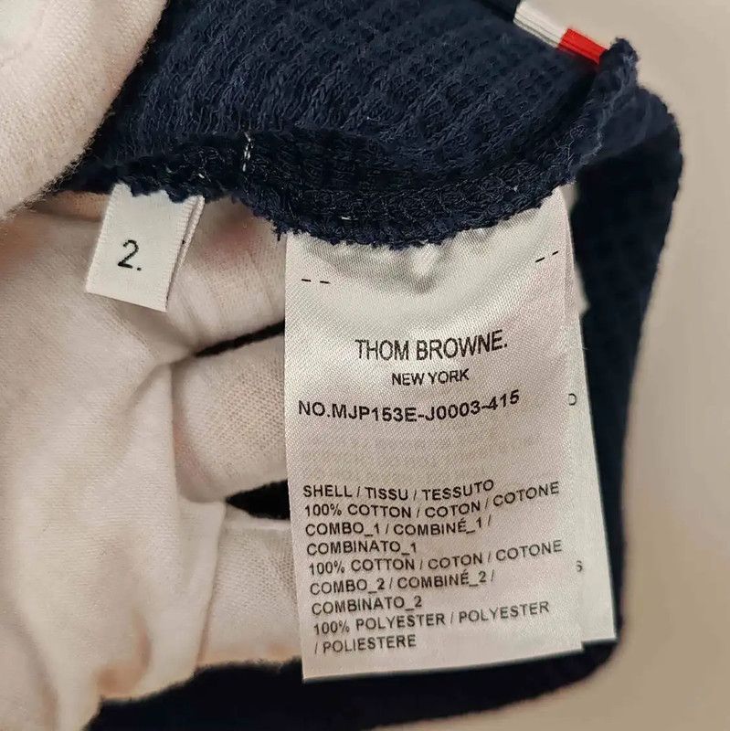 Thom Browne Thom Browne Navy Cotton Men's Polo Shirt 0089 Size US M / EU 48-50 / 2 - 8 Thumbnail