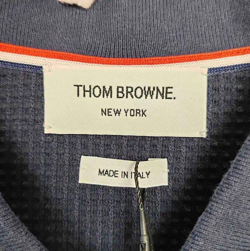 Thom Browne Thom Browne Navy Cotton Men's Polo Shirt 0089 Size US M / EU 48-50 / 2 - 3 Thumbnail