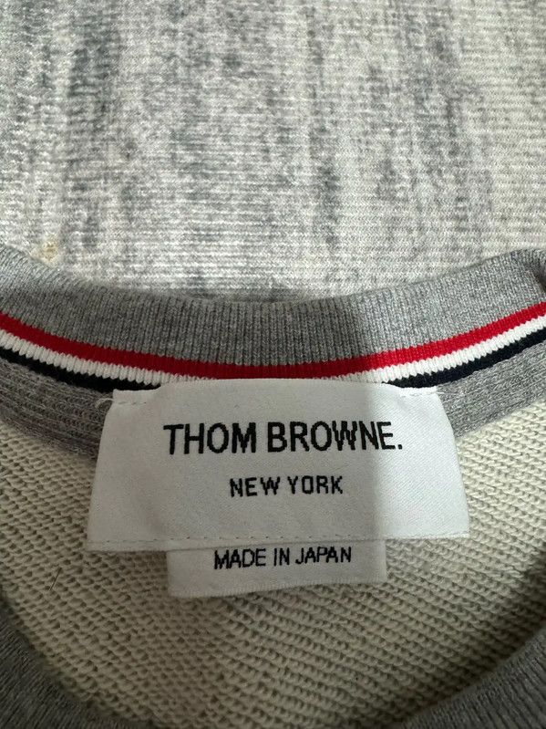 Thom Browne Thom Browne Gray Cotton Embroidered Sweatshirt 0089 Size US M / EU 48-50 / 2 - 3 Thumbnail