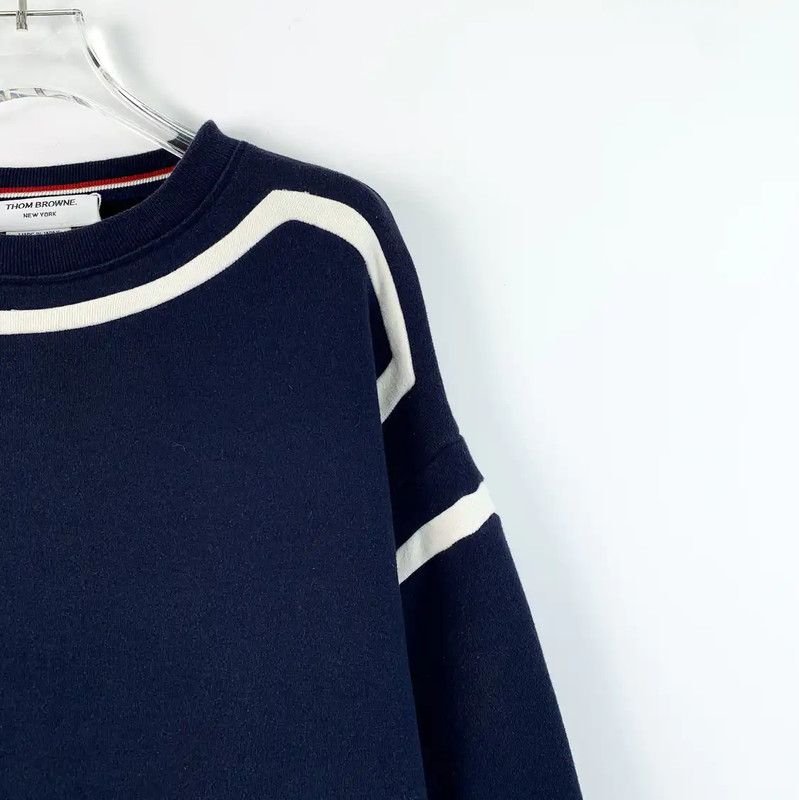 Thom Browne Thom Browne Navy Cotton Men's Sweatshirt 0089 Size US S / EU 44-46 / 1 - 3 Thumbnail