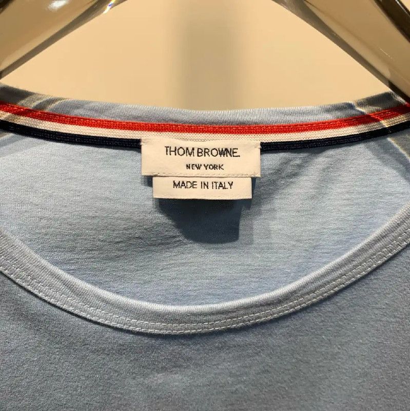 Thom Browne Thom Browne Blue Cotton Men's T-Shirt 0089 Size US M / EU 48-50 / 2 - 2 Thumbnail