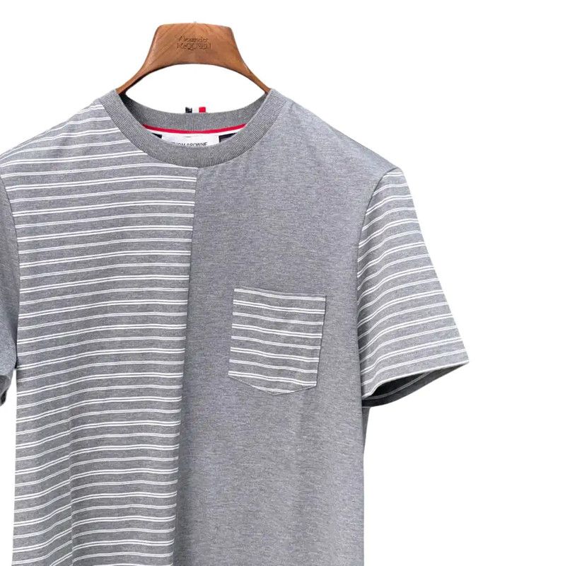 Thom Browne Thom Browne Gray Striped Short Sleeve T-Shirt 0089 Size US XL / EU 56 / 4 - 3 Thumbnail