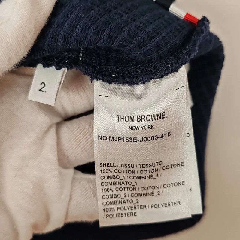 Thom Browne Thom Browne Navy Blue Cotton Polo Shirt 0089 Size US L / EU 52-54 / 3 - 8 Thumbnail