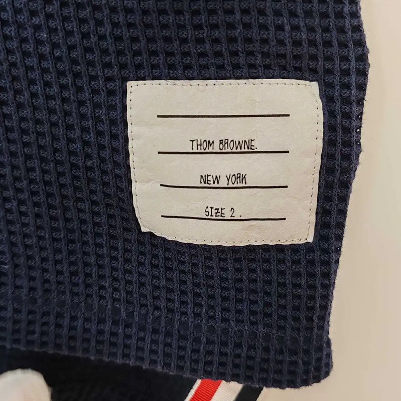 Thom Browne Thom Browne Navy Blue Cotton Polo Shirt 0089 Size US L / EU 52-54 / 3 - 7 Thumbnail