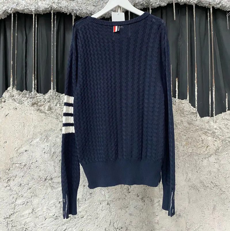 Thom Browne Thom Browne Men's Blue Long Sleeve Sweater 0089 Size US M / EU 48-50 / 2 - 2 Thumbnail