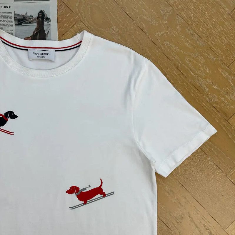 Thom Browne Thom Browne White Men's T-Shirt with Graphics 0089 Size US M / EU 48-50 / 2 - 5 Thumbnail