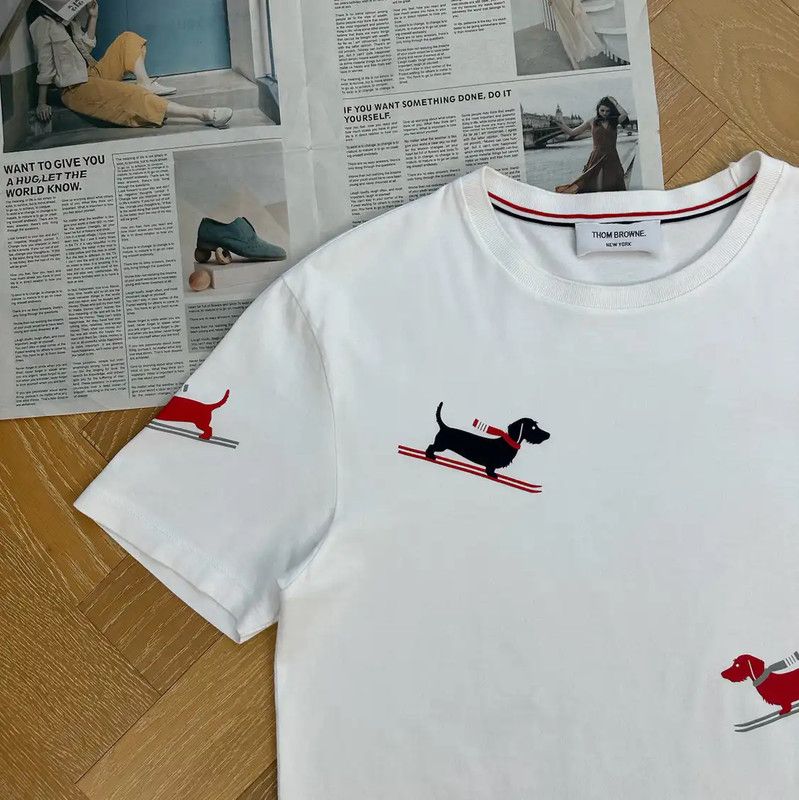 Thom Browne Thom Browne White Men's T-Shirt with Graphics 0089 Size US M / EU 48-50 / 2 - 6 Thumbnail