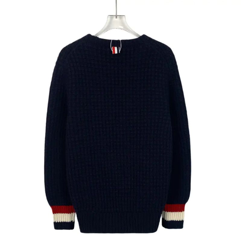 Thom Browne Thom Browne Navy Wool Pullover Sweater 0089 Size US M / EU 48-50 / 2 - 2 Thumbnail