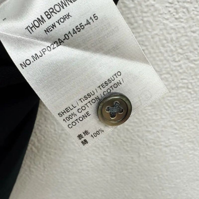 Thom Browne Thom Browne Black Cotton Short Sleeve Polo 0089 Size US M / EU 48-50 / 2 - 5 Thumbnail
