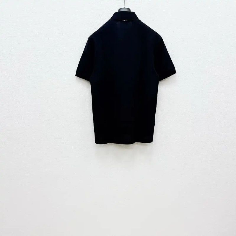 Thom Browne Thom Browne Black Cotton Short Sleeve Polo 0089 Size US M / EU 48-50 / 2 - 4 Thumbnail