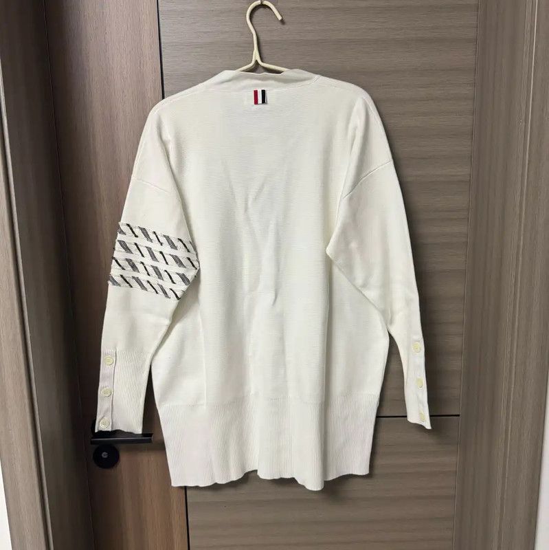 Thom Browne Thom Browne White Cotton Men's Cardigan 0089 Size US S / EU 44-46 / 1 - 2 Thumbnail