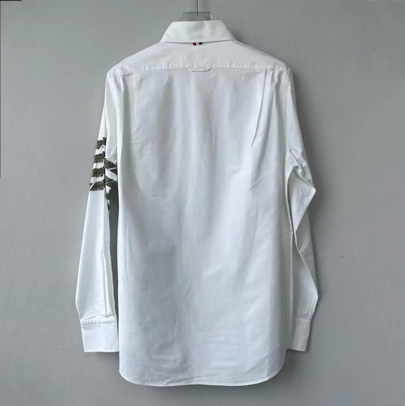 Thom Browne Thom Browne White Long Sleeve Shirt for Men 0089 Size US M / EU 48-50 / 2 - 2 Thumbnail