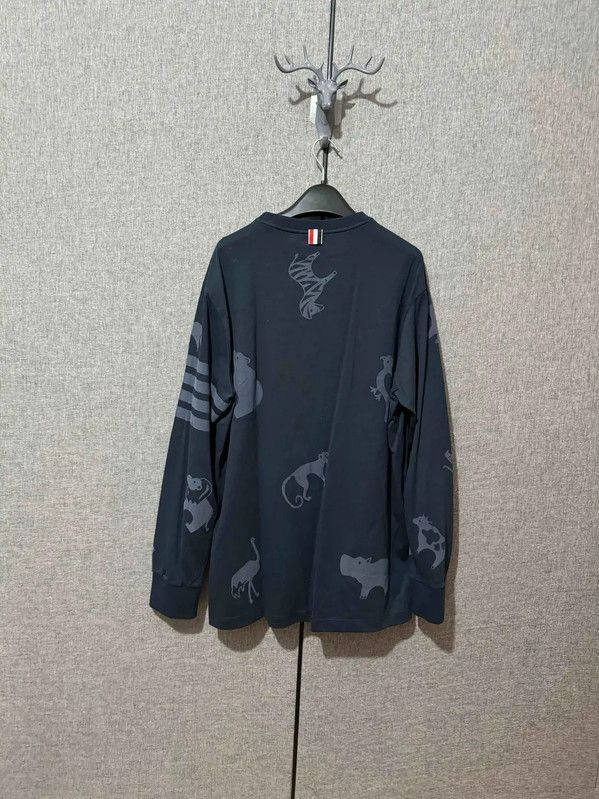 Thom Browne Thom Browne Blue Cotton Printed Sweatshirt 0089 Size US M / EU 48-50 / 2 - 2 Thumbnail