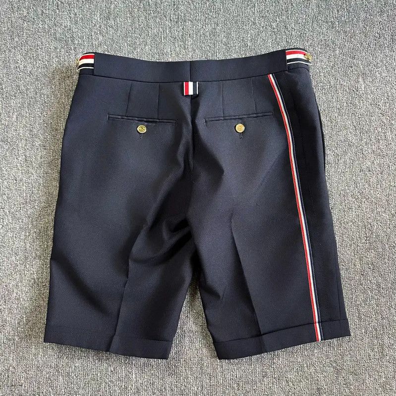Thom Browne Thom Browne Navy Wool Printed Men's Shorts 0089 Size US 32 / EU 48 - 2 Thumbnail