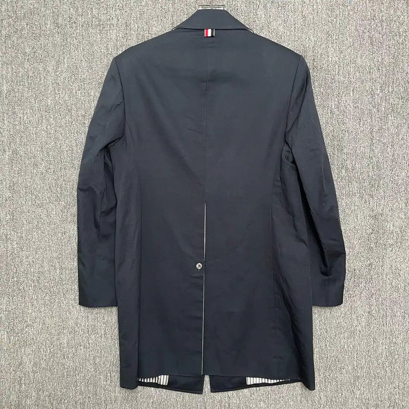 Thom Browne Thom Browne Men's Navy Cotton Overcoat 0089 Size US S / EU 44-46 / 1 - 2 Thumbnail