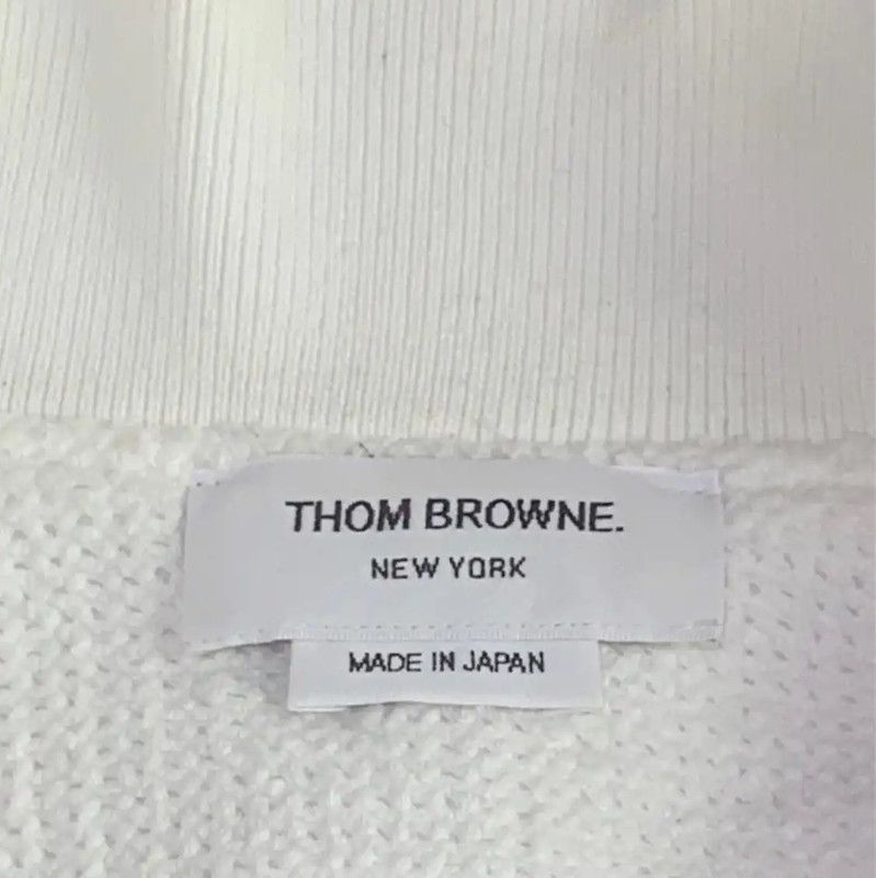 Thom Browne Thom Browne White Cotton Bomber Jacket 0089 Size US S / EU 44-46 / 1 - 3 Thumbnail