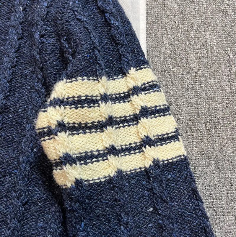 Thom Browne Thom Browne Navy Wool Crewneck Sweater for Men 0089 Size US XL / EU 56 / 4 - 7 Thumbnail