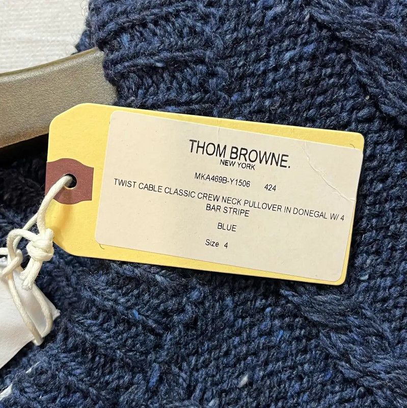 Thom Browne Thom Browne Navy Wool Crewneck Sweater for Men 0089 Size US XL / EU 56 / 4 - 6 Thumbnail