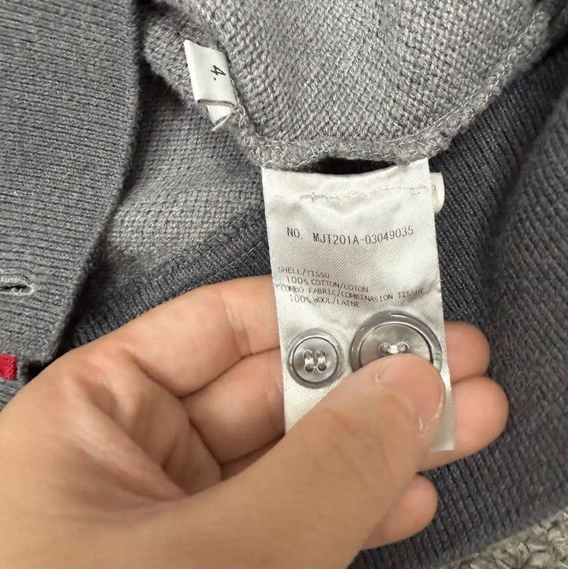 Thom Browne Thom Browne Gray Cotton Cardigan for Men 0089 Size US L / EU 52-54 / 3 - 4 Thumbnail