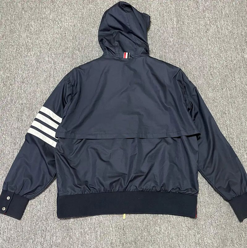 Thom Browne Thom Browne Men's Hooded Jacket in Deep Navy 0089 Size US XL / EU 56 / 4 - 2 Thumbnail