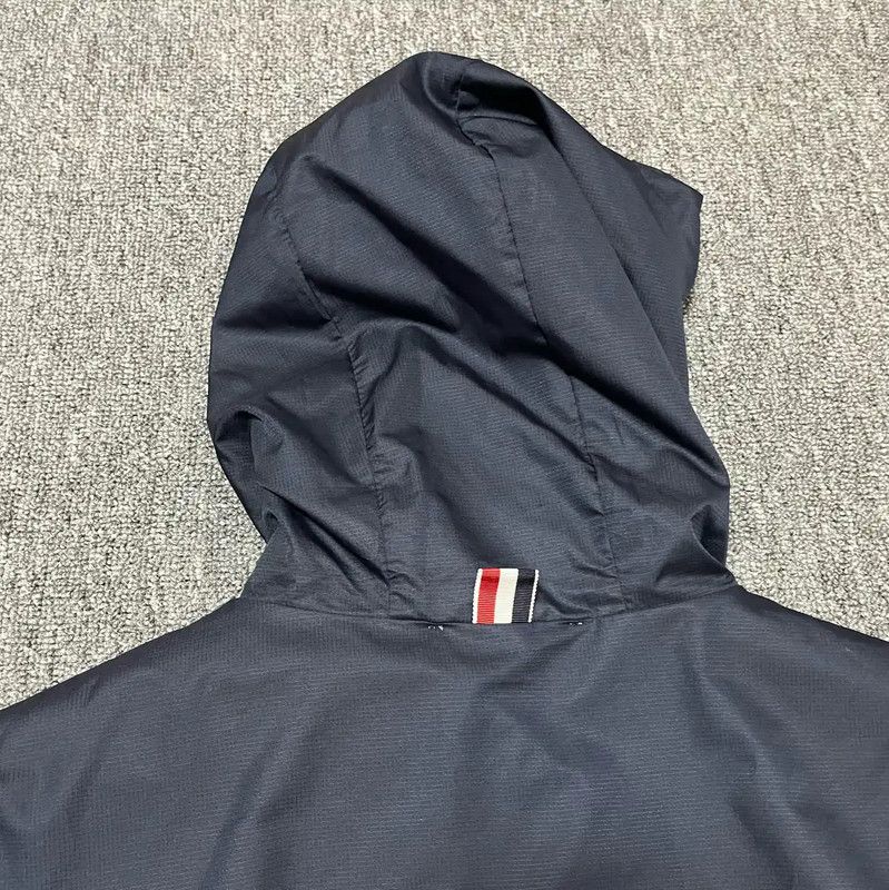 Thom Browne Thom Browne Men's Hooded Jacket in Deep Navy 0089 Size US XL / EU 56 / 4 - 4 Thumbnail
